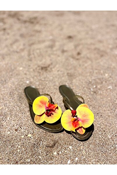 FloresDeCarnaval 1 Çift Çıtçıtlı Ayağı Acıtmayan Sarı Orkide Ayakkabı Tokası
