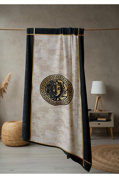 Doruklar Home Collection Πετσέτα θάλασσας με μοντέρνα σχέδια ψηφιακής εκτύπωσης 80x160 cm Lux06