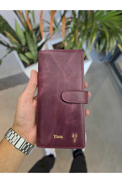 Visso leather VİSSO 701 - Πορτοφόλι από γνήσιο δέρμα, μεγάλο μέγεθος με θήκη τηλεφώνου