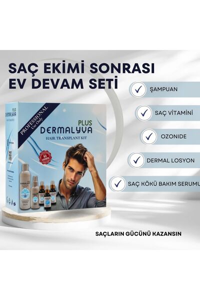 Saç Ekimi Sonrası Bakım Seti – Ozonlu Şampuan, Serumlar Ve Losyon Ile 2 Aylık Ev Devam Seti