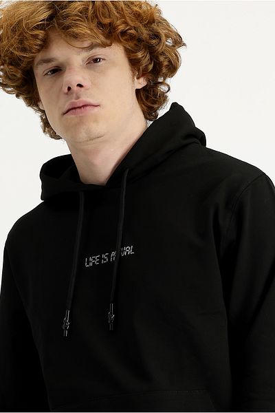 Kiğılı Hooded Embroidered Cotton Sweatshirt