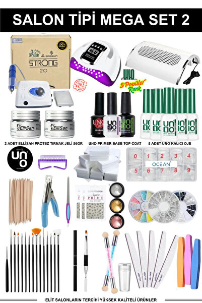 KozMood Kalıcı Oje - Protez Tırnak Seti Salon Mega Set:2 (MAKİNE JEL SÜS FIRÇ...
