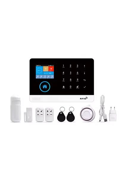 zyteq Sistem de alarma wireless ZYTEQ®️, WiFi/GSM, LCD, Tuya, RFID, SMS, Alexa, aplicatie, alb