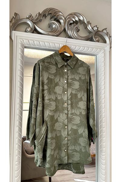 Invee Invee 7109 Floral Patterned Shirt - Khaki