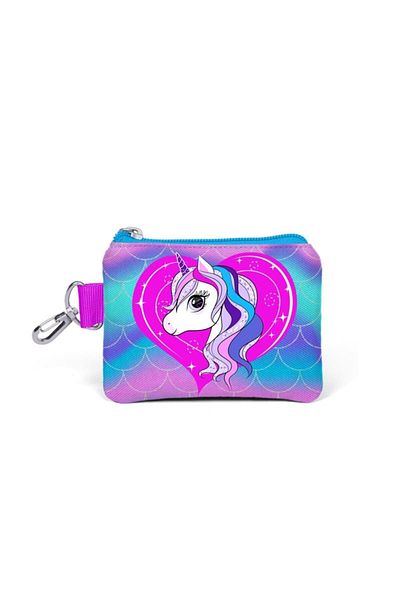 Coral High Kids Purple Pink Unicorn Patterned Glitter Coin Bag 21797
