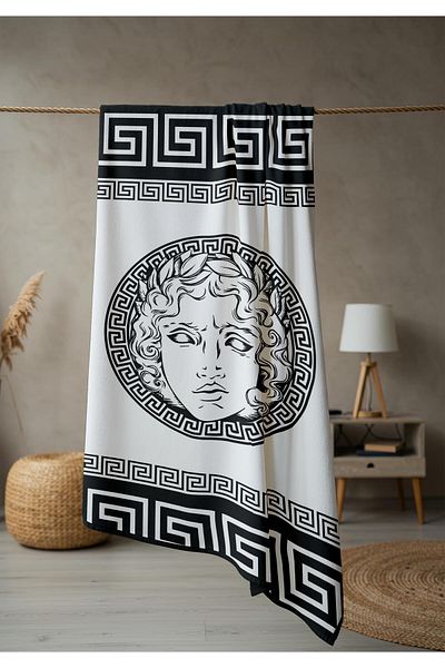 Doruklar Home Collection Πετσέτα θάλασσας με μοντέρνα σχέδια ψηφιακής εκτύπωσης 80x160 cm Lux09
