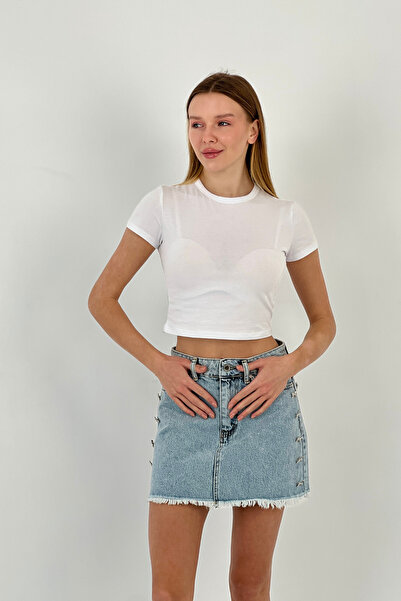 Miss Poem Γυναικείο κοντομάνικο κοντομάνικο λευκό μπλουζάκι