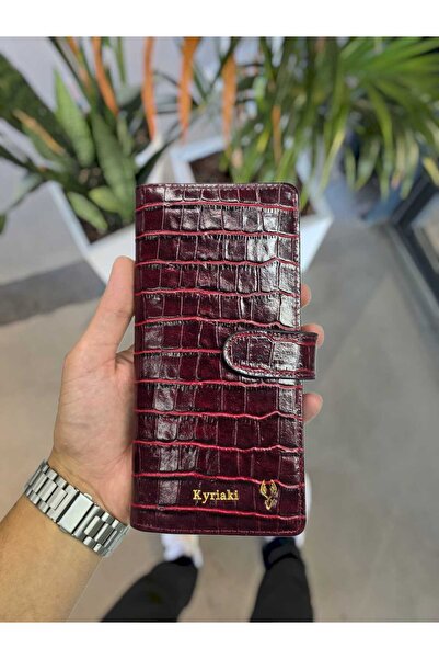 Visso leather VİSSO 701 Hakiki Deri Telefon Bölmeli Büyük Boy Telefon Cüzdan ...