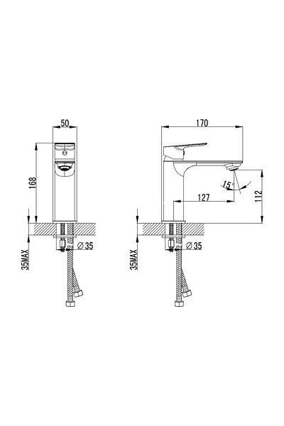 Turkuaz Nmarka Cerastyle Ibiza Sink Faucet Chrome