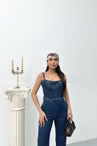 LACARINO 8017 Women's Jean Jumpsuit