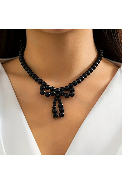 Chic Charms Kurdele Görünümlü İnci Boncuk Kolye