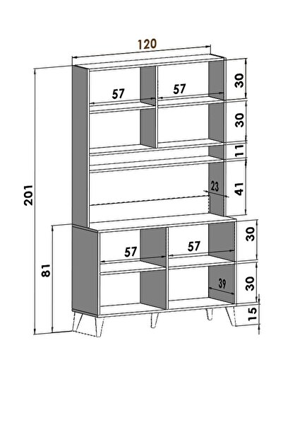 MONTENERO Çok Amaçlı Dolap Parlak Beyaz-Cordoba Kahve Köşesi 8 Kapaklı Dolap