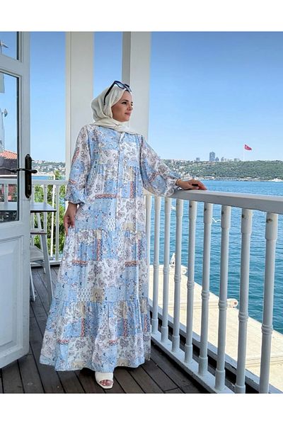 nizzell Women's New Season Ethnic Patterned Mango Fabric Dress
