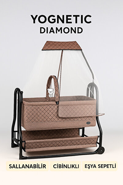 YOGNETIC Diamond Sallanabilir Oyuncaklı Bebek Beşiği Alüminyum Gövde Beşik