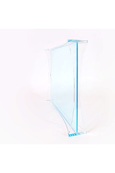 Generic Clear Blue Rectangular Acrylic Serving Platter - 50 X 36 X 6 Cm - 1.75 Kg