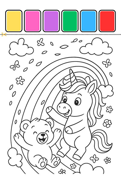 PETİTO SuluBoya seti +Sulu Boya seti +Tek Boynuzlu At Temalı Boyama Seti