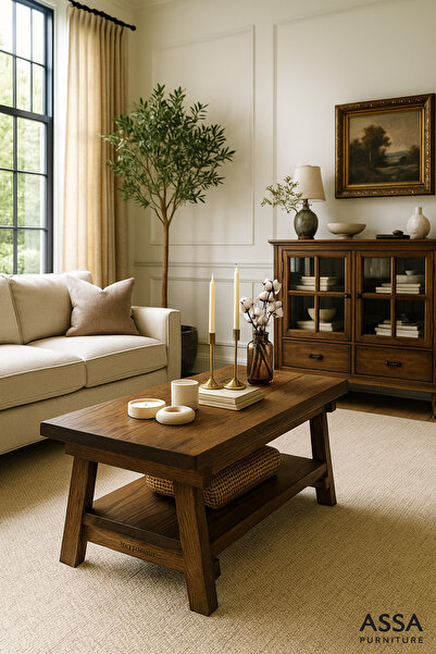 aSSa %100 MASİF KESTANE ORTA SEHPA