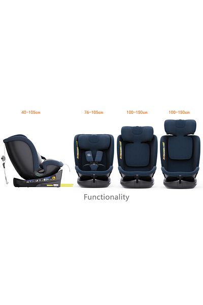 BUF BOOF Scaun Auto B-Joy DELUXE BUF BOOF iSIZE Blue cu Isofix pozitie somn 155 grade rotativ 360 grade