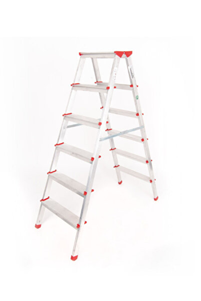 Genel Markalar Alüminyum Çift Çıkışlı Merdiven 6 Basamak | Kaymaz Ayaklı | En...