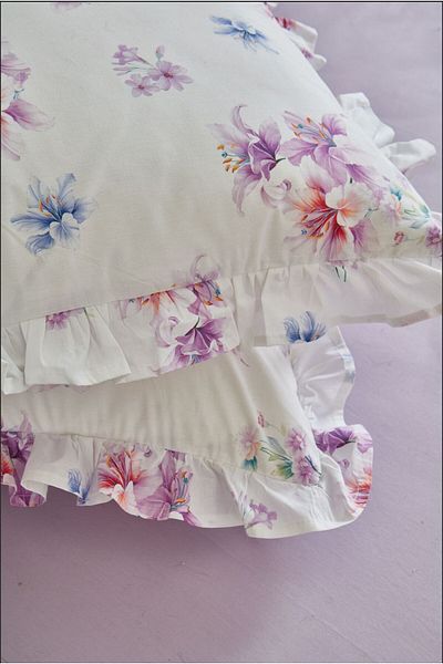 Ricco Lifes Μαξιλαροθήκη Lilora Frilly 100% βαμβάκι (2 ΤΕΜ)