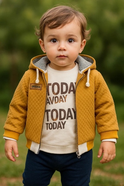 candar 3-18 شهرًا طفل رضيع اليوم مطبوع معطف واق من المطر مجموعة من 3 قطع بالل...