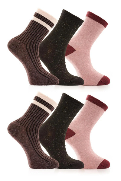 Miorre 6-Piece Women's Glitter Socks