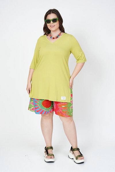 Büyük Moda V-NECK DUMPED BASIC TEE
