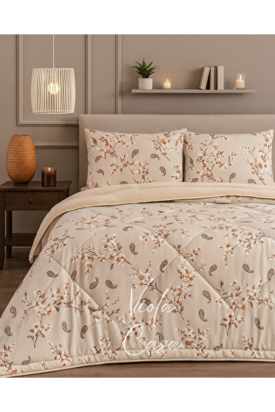 Violacasa Двустранен комплект завивки Welsoft, двоен, бежов, етнически