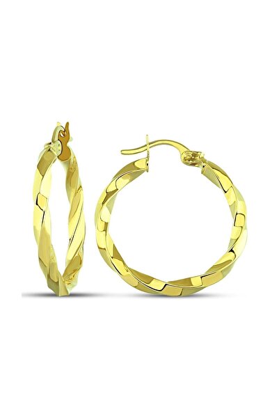 Altınkesesi 14 Ayar Altın Burgu Halka Küpe 2.5 Cm