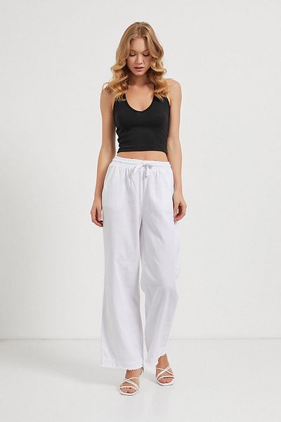 Arma Life Wide Leg Gabardine Trousers with Tassels