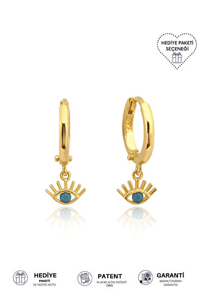 Altınkesesi 14 Ayar Altın Göz Sallantılı Halka Küpe 1.2 Cm