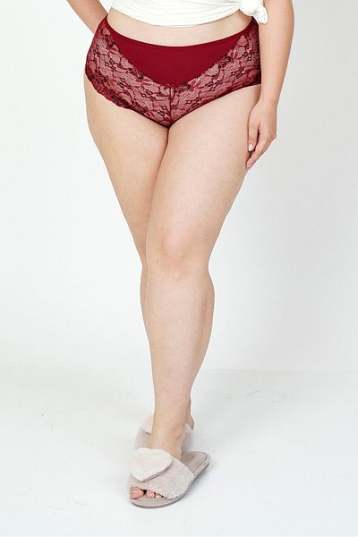 HNX Cotton Front Lace Detail Panty