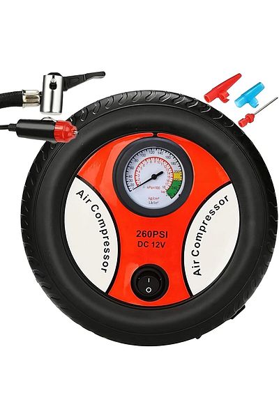 Biki 12V Car Air Compressor Portable 260PSI Electric Air Pump Car Tire Compressor