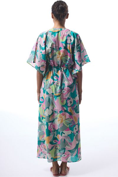 Penti Sheila Kimono with Floral Pattern and Tie Detail