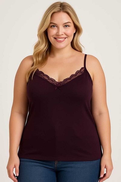wear treasure Hnx Cotton Collar Lace Thin Strap Women's Undershirt
