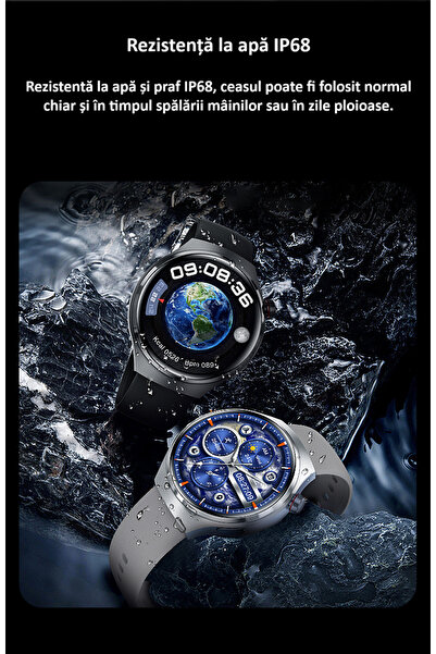 zyteq Smartwatch ZYTEQ®️, apel BT, sport, rezistent apa, notificari, monitorizare, silver