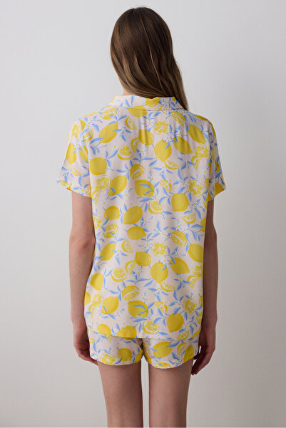 Penti Lemons Chally Gömlek Şort Çok Renkli Pijama Takımı