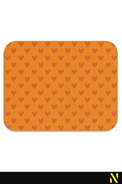 nilizma Turuncu Renkli Kalpli Desenli Ergonomik Mouse Pad, Kaymaz Yüzey ile E...