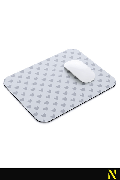 nilizma Mouse Pad ergonomic cu model de inimă de culoare gri, cu suprafață anti-alunecare, ideal pentru uz acasă și la birou