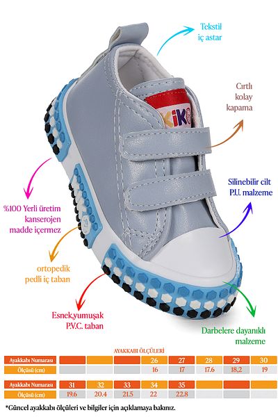 Kiko Kids Pantofi sport casual pentru băieți Kach Velcro