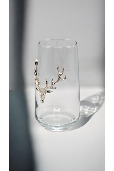 iQey Home زجاج مشروب غازي على شكل غزال / زجاج ماء فضي