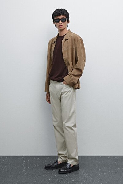 Massimo Dutti Slim Fit Hafif Dokulu Denim Pantolon
