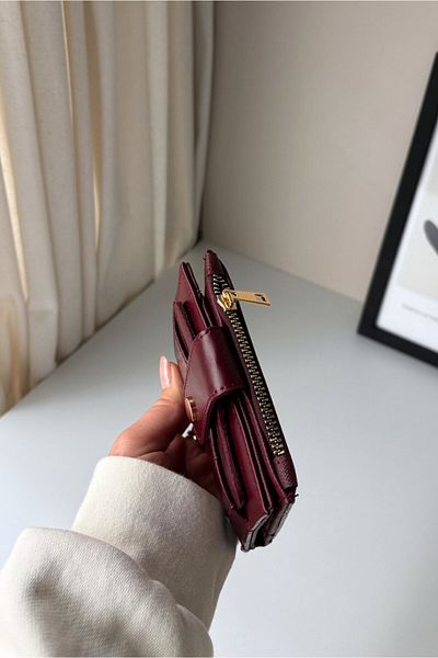 Yuka Atelier Ela Medium Size Detachable Card Holder Detailed Faux Leather Wallet