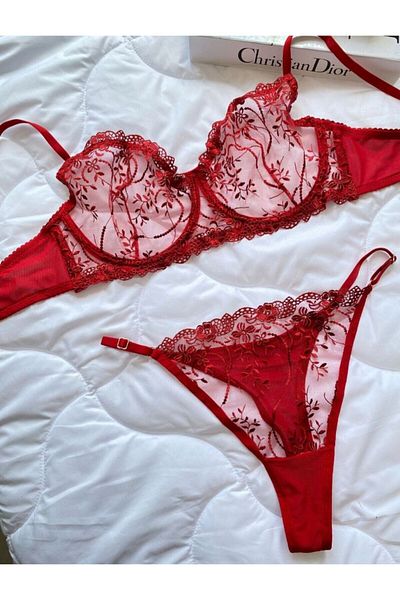 dem merys Brode Plus Size Bra Set
