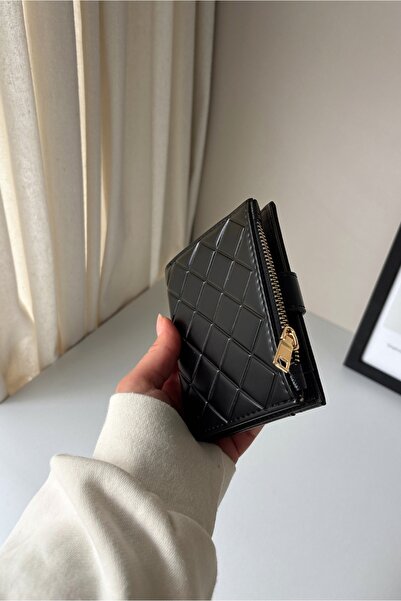 Yuka Atelier Ruby Medium Quilted Detailed Faux Leather Wallet