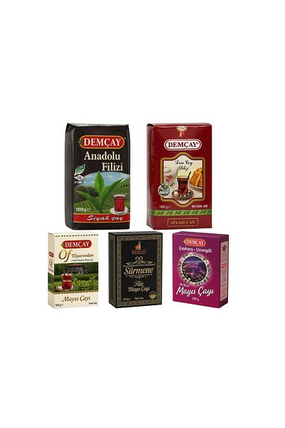 DEMÇAY 5-Piece Black Tea Set (2X1000G 3X500G) – Anadolu, Dem Filizi, Sürmene, Of, Uzungöl