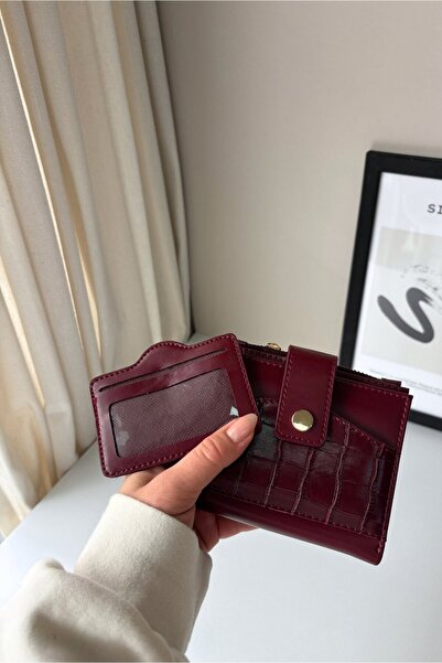 Yuka Atelier Ela Orta Boy Ayrılabilir Kartlık Detaylı Suni Deri Cüzdan