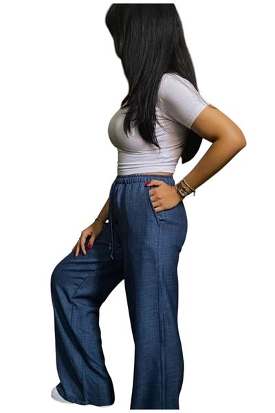 couis Women's High Waist Loose Leg Elastic Waist