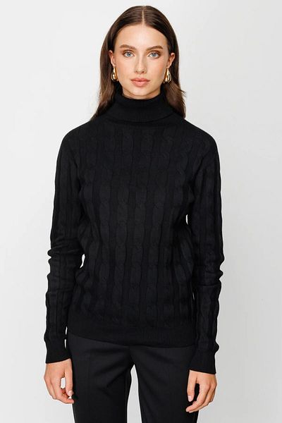 ON Pulover de damă negru cu model cu gât rotic 23229316