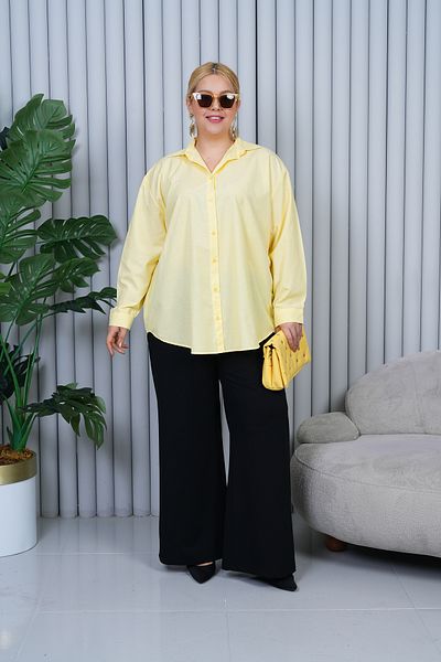 Patika Women's Plus Size Comfortable Shirt - Chick Yellow